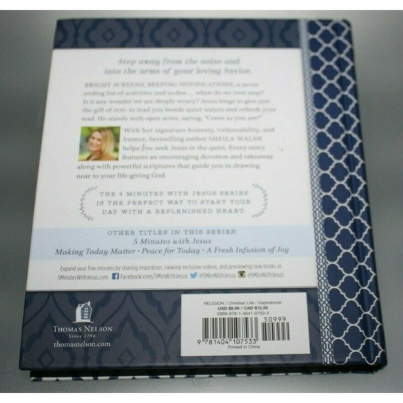 5 Minutes With Jesus: Quiet Time for Your Soul Sheila Walsh w Sherri Gragg New - Picture 3 of 3